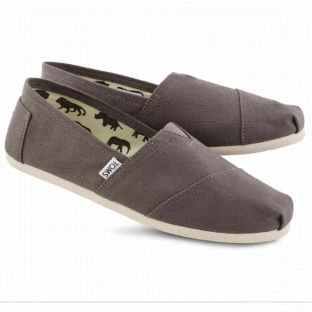 Toms New! Toms Grey Ash Canvas Loafers Size 9.5 @s1